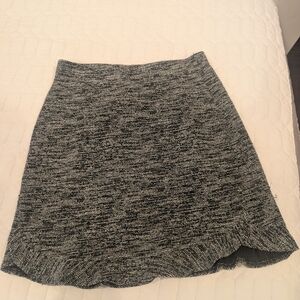 LOFT Black and Gray Textured Mini Skirt